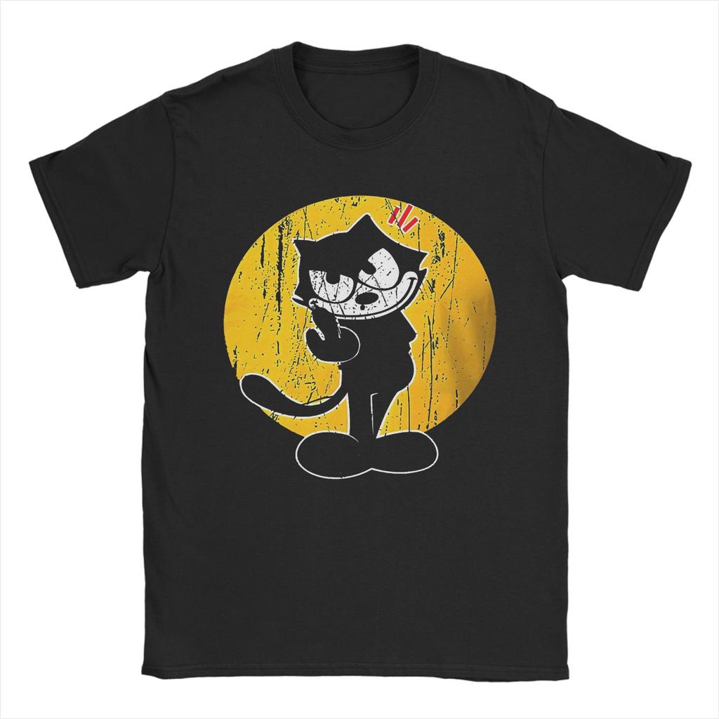 T-shirt à Manches Courtes Imprimé Graphique pour Hommes Femmes F-Felix le Chat Dessin Animé 100% Coton Vêtements T-shirts