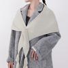 Knitted Wool Blend Scarf - Luxurious Cashmere Feel Triangle Shawl Women Thick Warm Winter Accessory