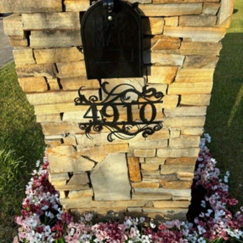 Metal Address Plaque Customizable Number Sign Home Decor Housewarming Gift for Front Door Outdoor Wall