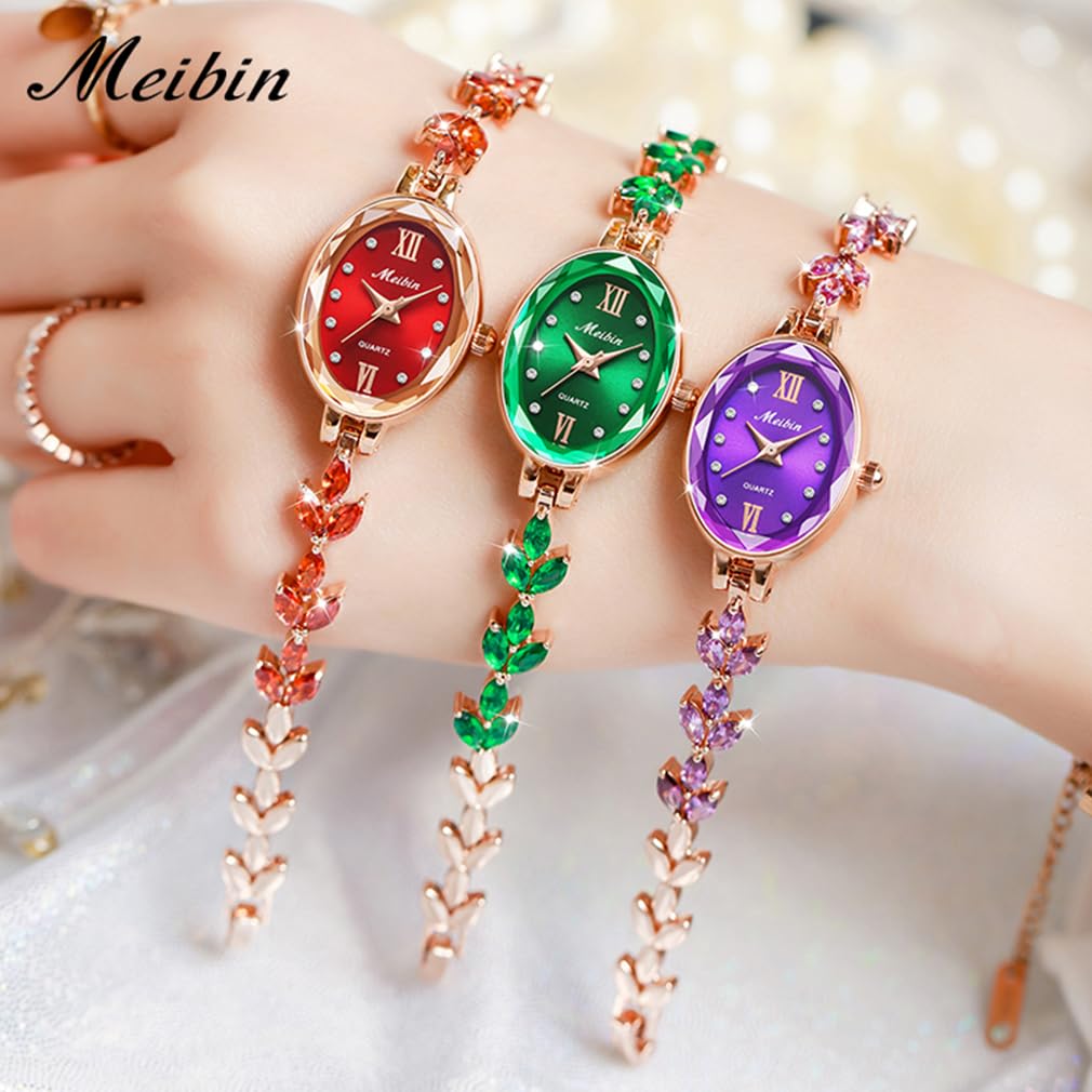 Crystal Bracelet Quartz Simple Perfect Small Bangle Purple Women's Watch, Cute, Stylish, Waterproof, Movement, Design, High-Quality, Gift, Watch,