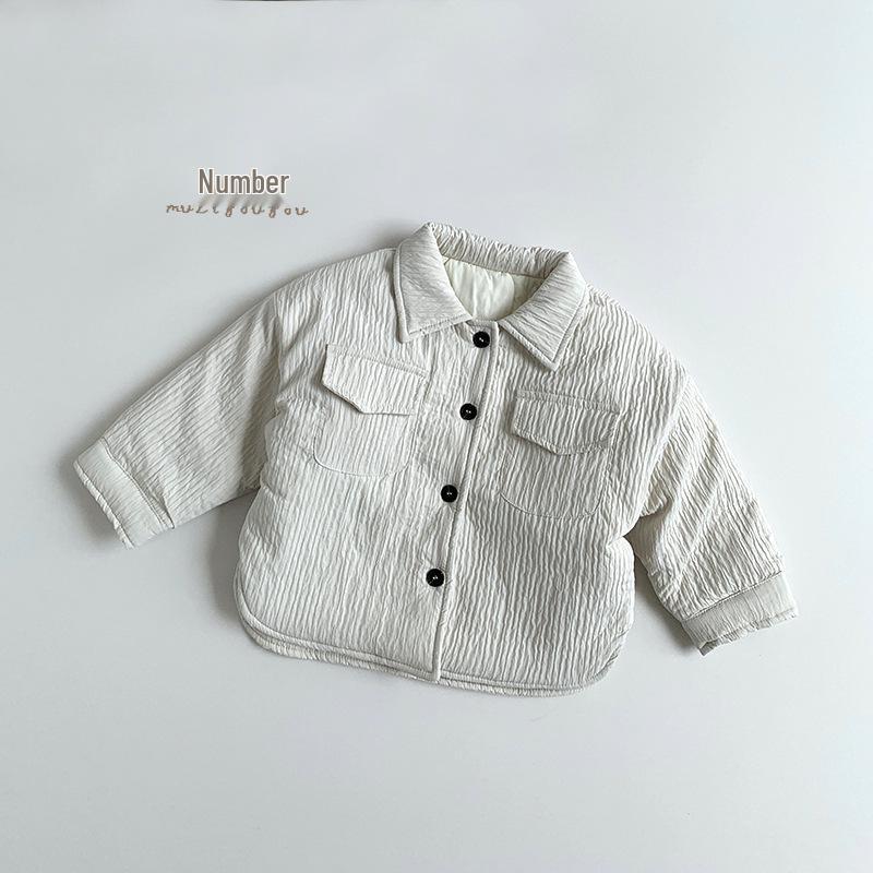 2025 Winter Stylish Quilted Cotton Shirt for Boys & Girls – Korean & Japanese Style
