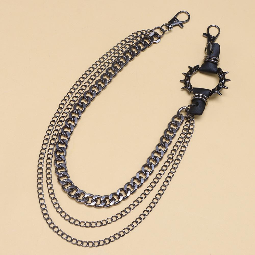Trendy Crazy Hunter Spiked Pant Chain: Punk Rock Hip Hop Metal Waist Accessory for Men & Women