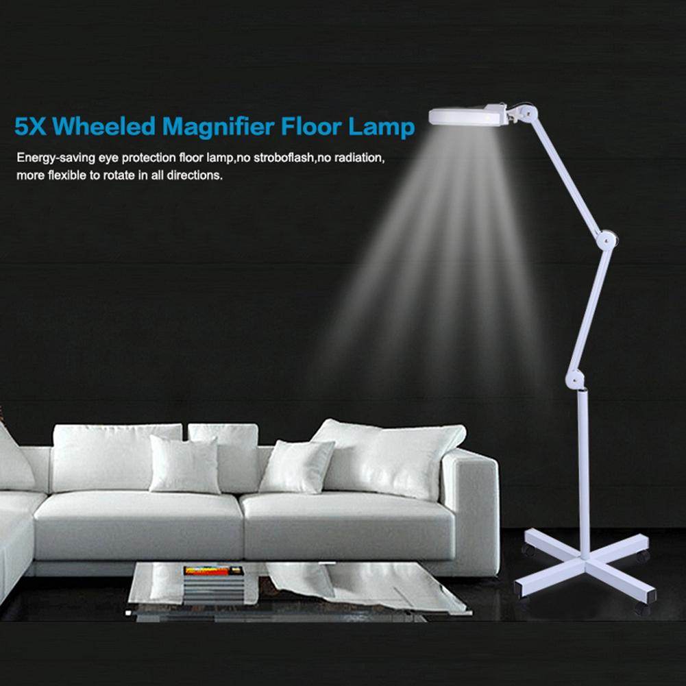 Stand Beauty Cosmetic Makeup Tattoo Manicure 5xMagnifying Lighted Magnifier Light Floor Lamp