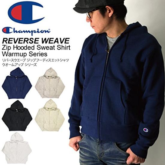 Champion Reverse Size M Men's Full-Zip Hoodie, 11.5oz Weave® Fleece-Lined, White, (C3-W103)