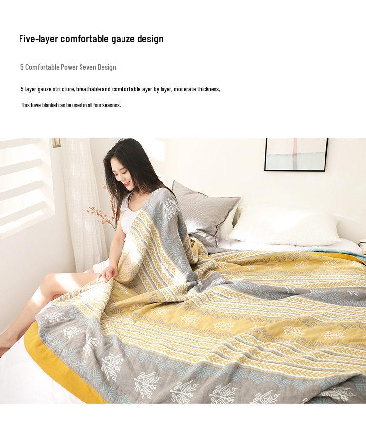 Five-Layer Gauze Summer Blanket: Thin, Cool, and Perfect for Naps