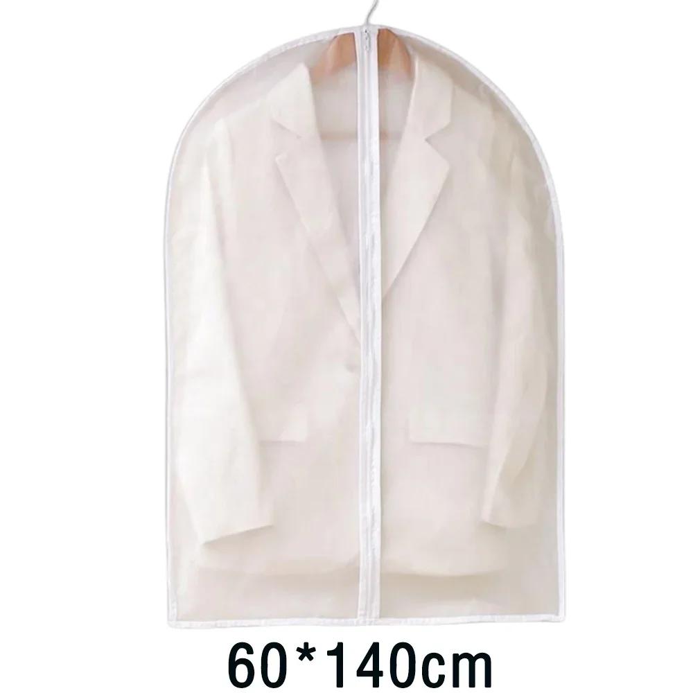 3/5/10pcs Transparent Hanging Clothes Dust Cover Zippered Garment Bags Suit Coat Dress Waterproof Dustproof Wardrobe Storage