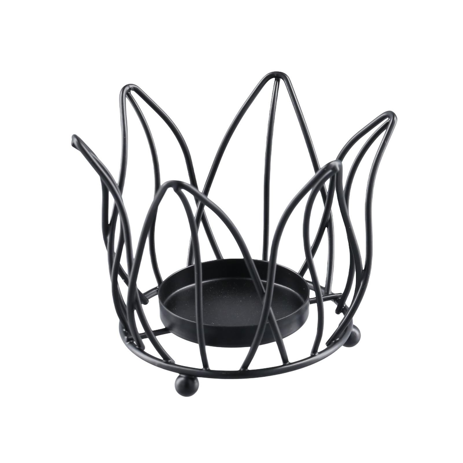 

Подсвечник для чайной свечи в форме цветка из металлической проволоки, выдолбленный железный подсвечник, центральный элемент стола, подсвечник для свадьбы чёрный