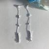 Temperament Fringed Earrings Silver Needles Long Broken Silver Earrings Silver Studs Light Luxury High-end Temperament Atmospheric Earrings