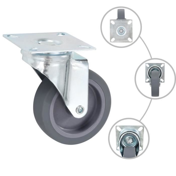 VidaXL Roulettes pivotantes 4 pcs 75 mm