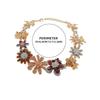 Vintage Statement Bunte Blumen Choker Halskette Für Damen Übertrieben Feiertagsparty Schmuck Halsaccessoire