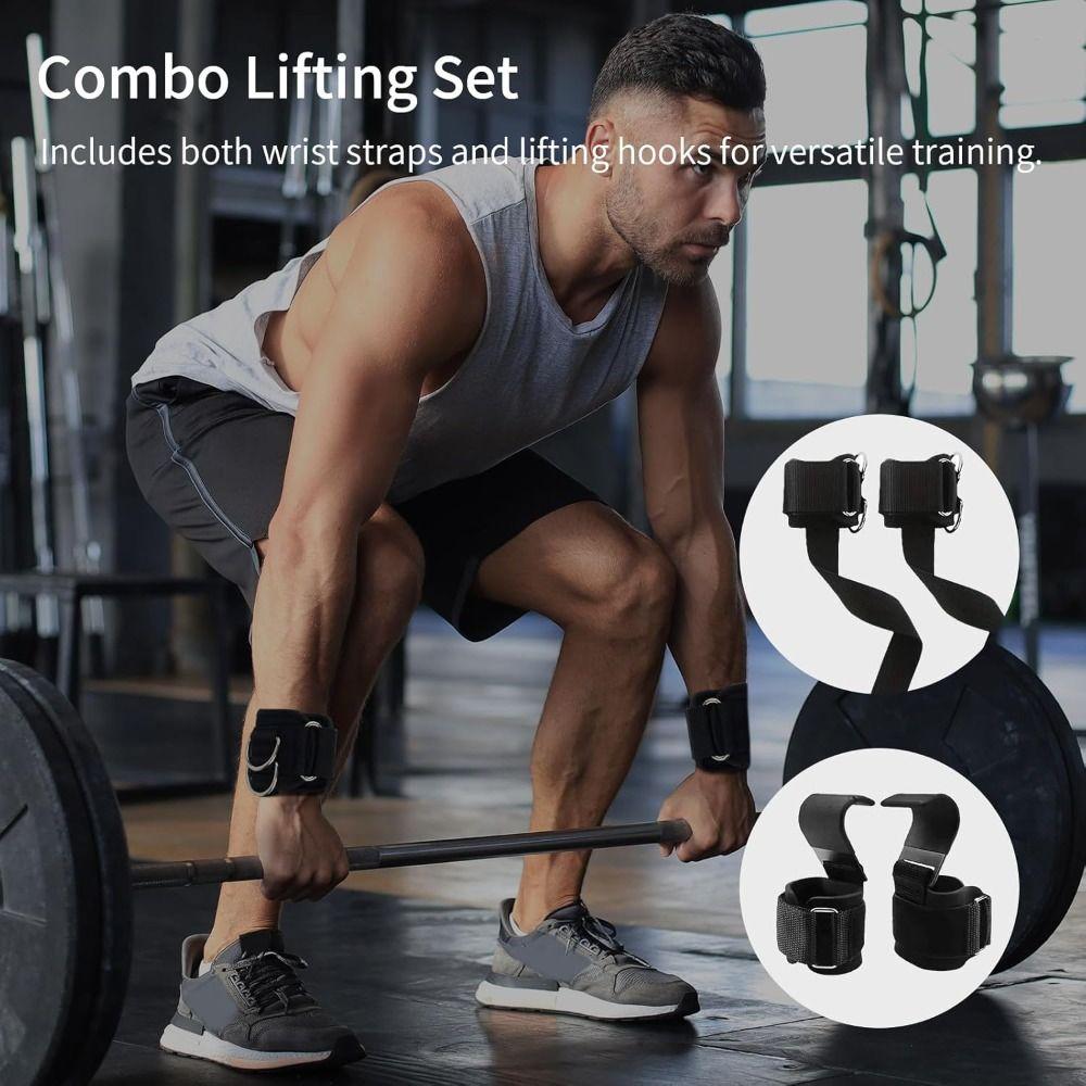 1pair Portable Non-Slip Weight Lifting Straps Heavy Duty Enhanced Grip Wrist Support Straps D Ring Training Straps Workout