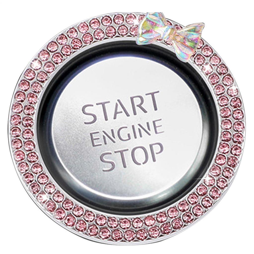 Rhinestone Car Engine Start Stop Decoration Ring, Car Push Start Button Ring, Push Start
