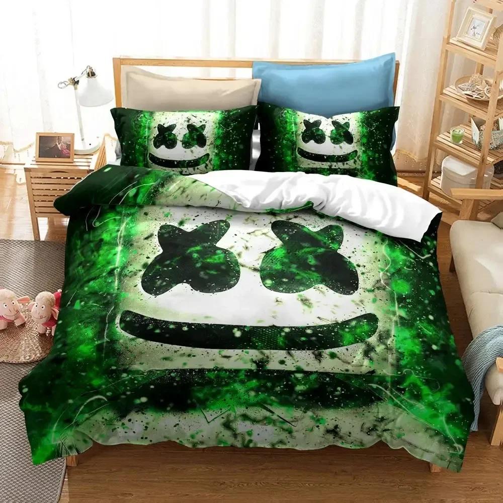 

DJ Marshmallow Bedding Set Boys Girls Twin Queen Size Duvet Cover Pillowcase Bed Kids Adult Fashion Home Textileextile 70x133cm 2pcs