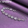 CHSHINE 925 Sterling Silver Heart Color Crystal Chain Bracelet For Women Wedding Fashion Jewelry