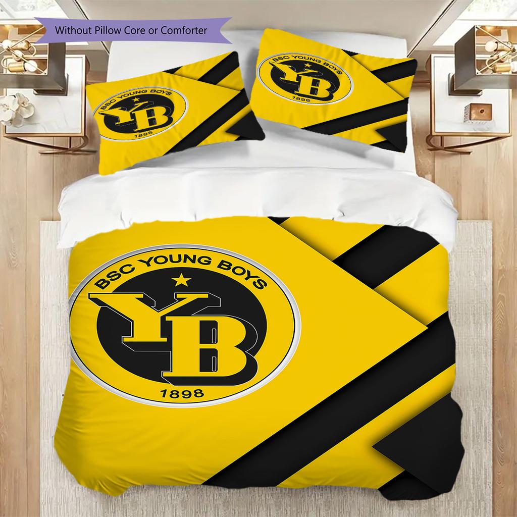 BSC YB Muster Bettwäsche Steppdecke Set Bettbezug Kissenbezug Heimdekoration Geburtstagsgeschenk (1 Bettbezug + 2 Kissenbezüge, ohne Füllung)