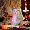 Halloween Decoration Light Up Ghost Pumpkin Witch Moon Figurine Spooky Glowing Resin Statue Tabletop Ornament for Living Room Kitchen Home Decor