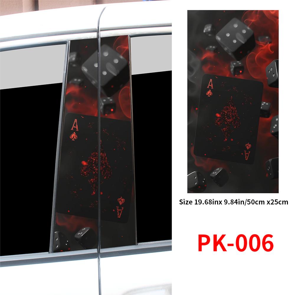 Creative Poker Car Stickers Waterproof Auto B Pillar Decor Cover Scratches Durable Car Doors Pillar Vinyl Decals Vehicle Decors