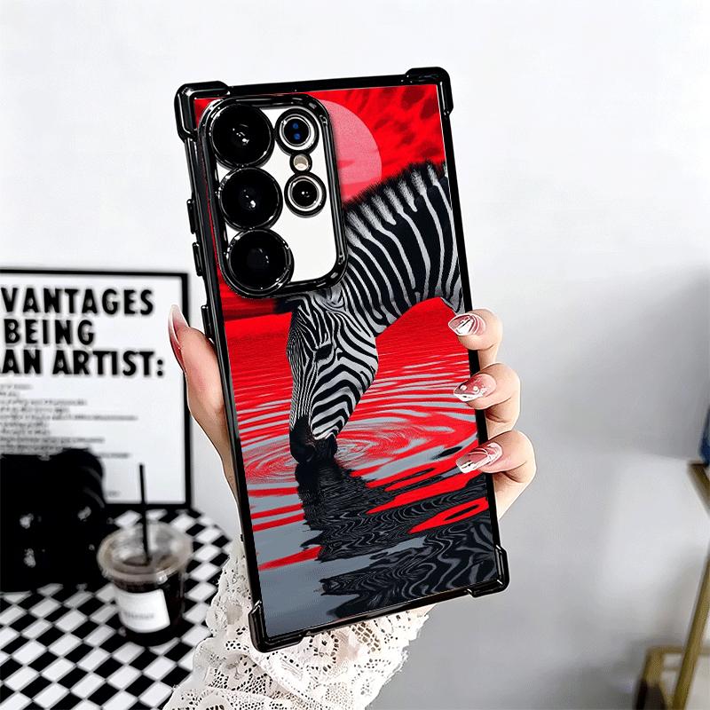 Zebra Stripe Black White Soft Phone Case For Samsung Galaxy S26 Ultra S25 Edge S24 FE S23 Plus S22 S21 + S20 Plating Anti-Fall F