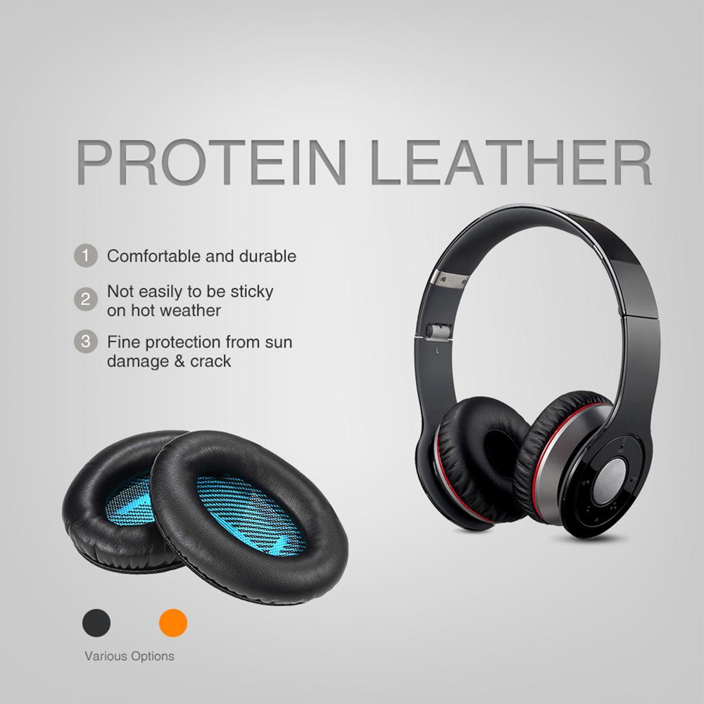 Replacement Memory Ear Pad Protein Leather Around Ear Cups Cushion Cover for QuietComfort 25 15 QC2 QC15 AE2 AE2I AE2W