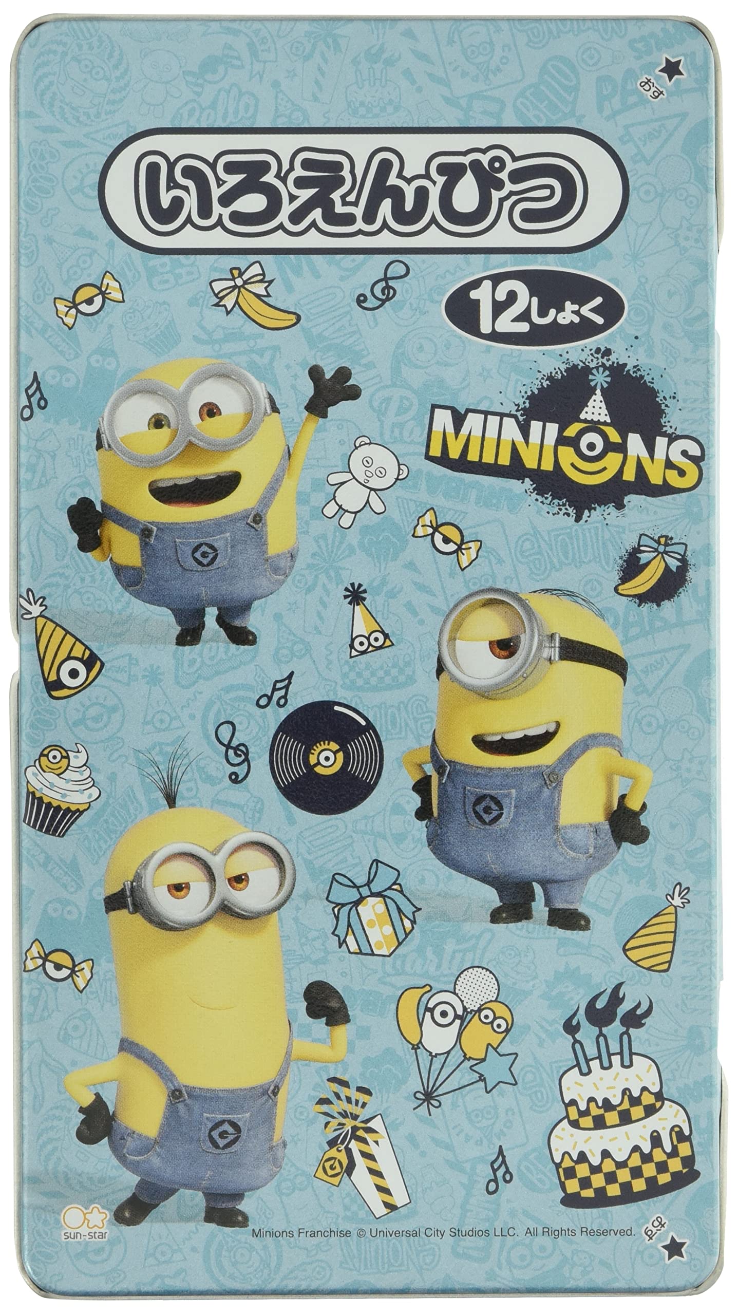 

Sunstar Stationery Disney Colored 12 S5017602 Pencils, Colors, Minions,