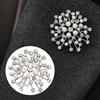Unique Winter Jewelry Snowflake Brooch Pin, Pearls And Rhinestone Decor, Strong Buckle Secure Fit Brooch, Durable Alloy Fine Electroplating