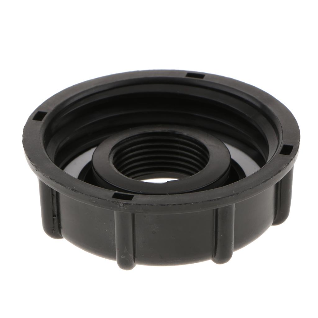 1000 Water Tote Tank Adapter Hose Cap 60mm Coarse Thread Outlet, 1/2inch+3/4inch=2PCS