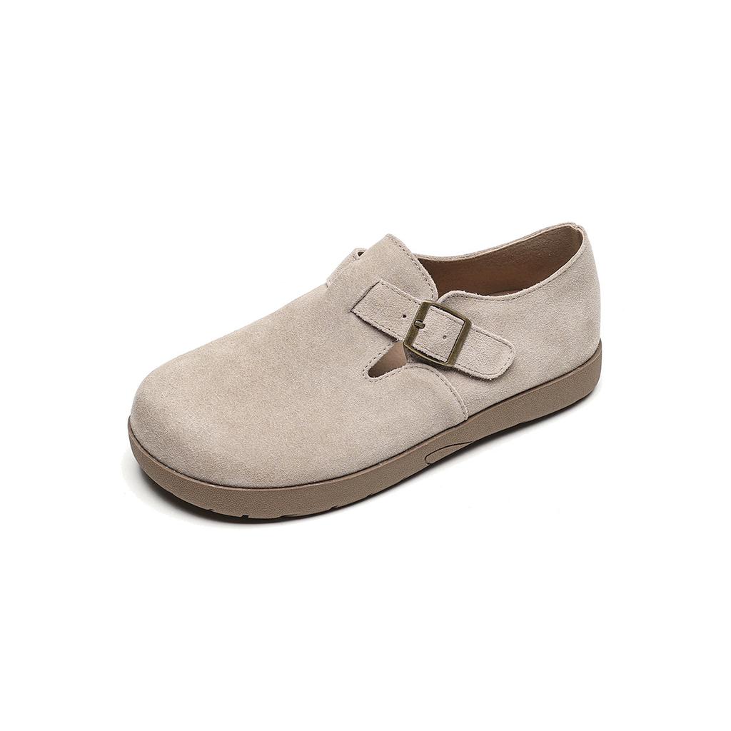 Thick-soled retro one-pedal outer wear bag head half slippers women's soft bottom