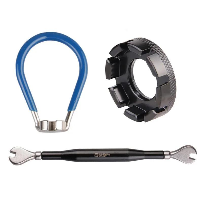 Set di Chiavi per Raggi per Mountain Bike 8 Misure in Acciaio Cromo-Molibdeno Kit di Attrezzi per Centratura Ruote per Riparazione Biciclette