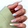 Matte Floral Press-On Nails Ins Style Multi-Color Ballet Length Fake Women