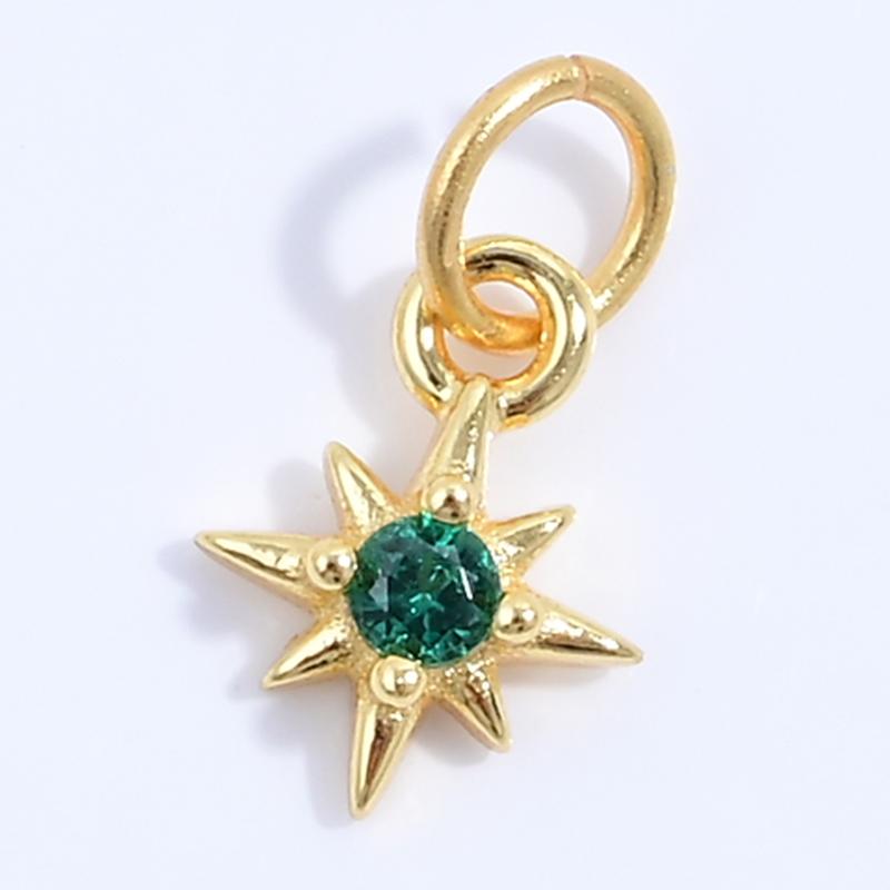 S925 Silver Miniature Zircon Eight-star Shaped Charms Diy Jewelry Making Accessories Earring Necklace Parts Shiny Fitt