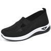 2025 Spring Breathable Knitted Sports Shoes for Women, Large Sized Hollow Soft Soled Flat Shoes for Women, Non Slip Casual Shoes