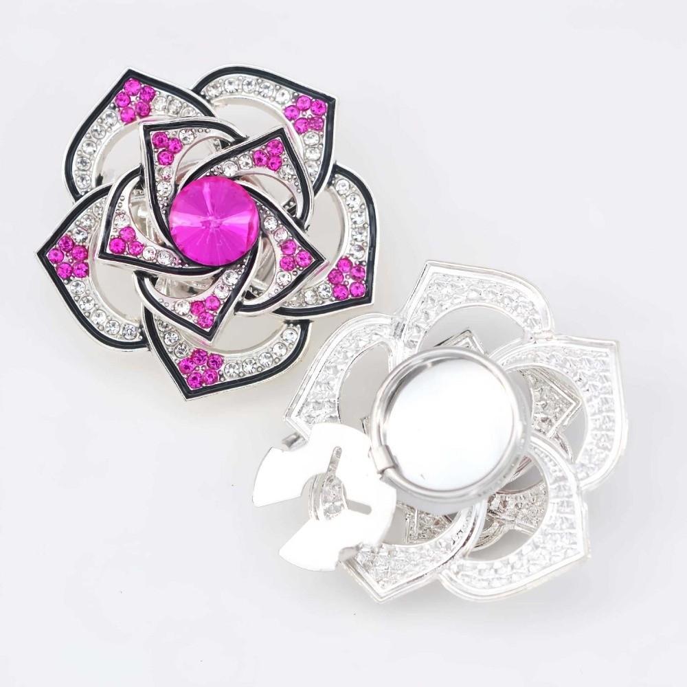 

Gifts Double-layer Rose Rhinestone Button Cover DIY Sewing-free Cufflinks Rotating Button Sewing Accessories Snap Button Caps рожевий червоний колір
