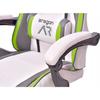 Chaise de jeu chaise de bureau ergonomique en cuir écologique blanc-gris-lime