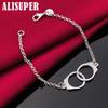 925 Sterling Silver Double Round Circle Bracelet Jewelry