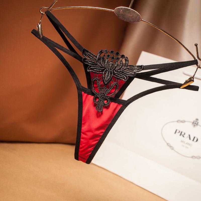 

Один размер женские сексуальные трусики кружевная вышивка полая стринги т-спинка нижнее белье нижнее белье подарок для женщин