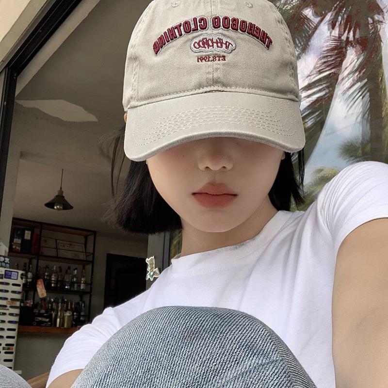Face small baseball cap women's wide brim enlarged widened cap simple big head circumference versatile hat