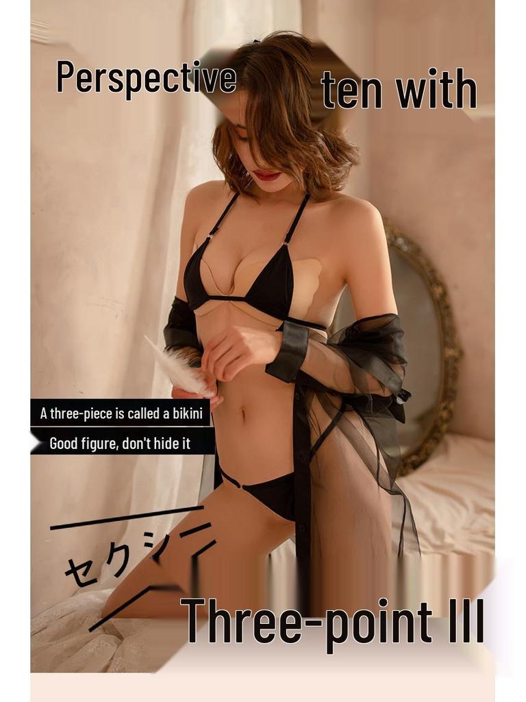 Sheer Desire Three-Piece Lingerie Bikini Set