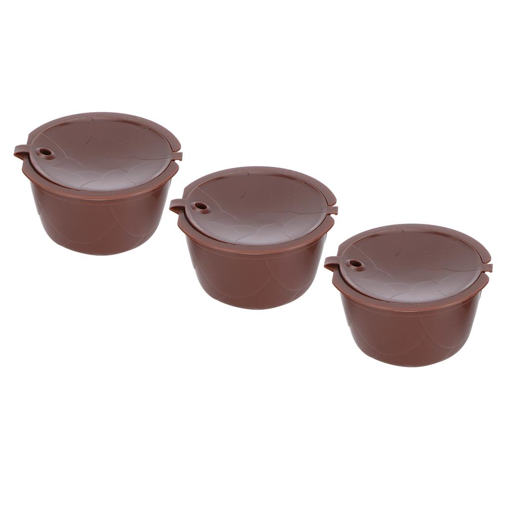Coffee Capsules Reusable Refillable Coffee Cup Filter Kit Fit for DOLCE GUSTO Machine(Coffee 3 Capsules1 Spoon 1 Brush)