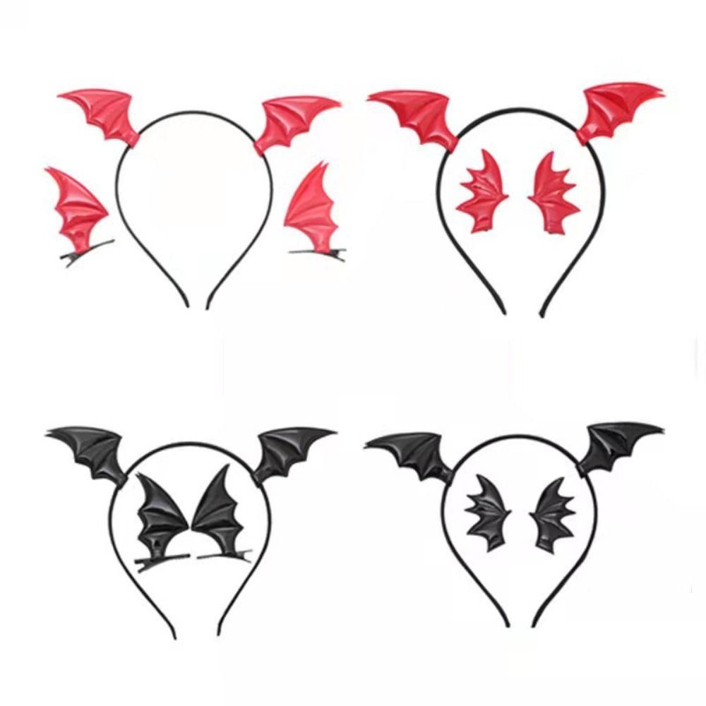 Gothic Hair Clip Hoop Set Costume Hair Hoops Cute Devil Ears Hairband  Haunted House Party