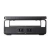 Sanwa Direct Monitor Stand with 3 USB Ports and 2 Power Strips, 60cm Wide x 20cm Deep, Black, Tabletop, Model 100-MR039BK