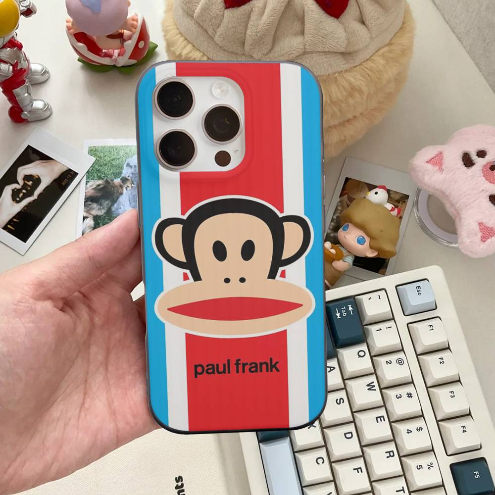 Classic Fashion Logo P-Paul F-Frank For IPhone 16 15 14 13 12 11 17 Pro Max Plus Wave Corrugated Phone Case Anti Drop Cover