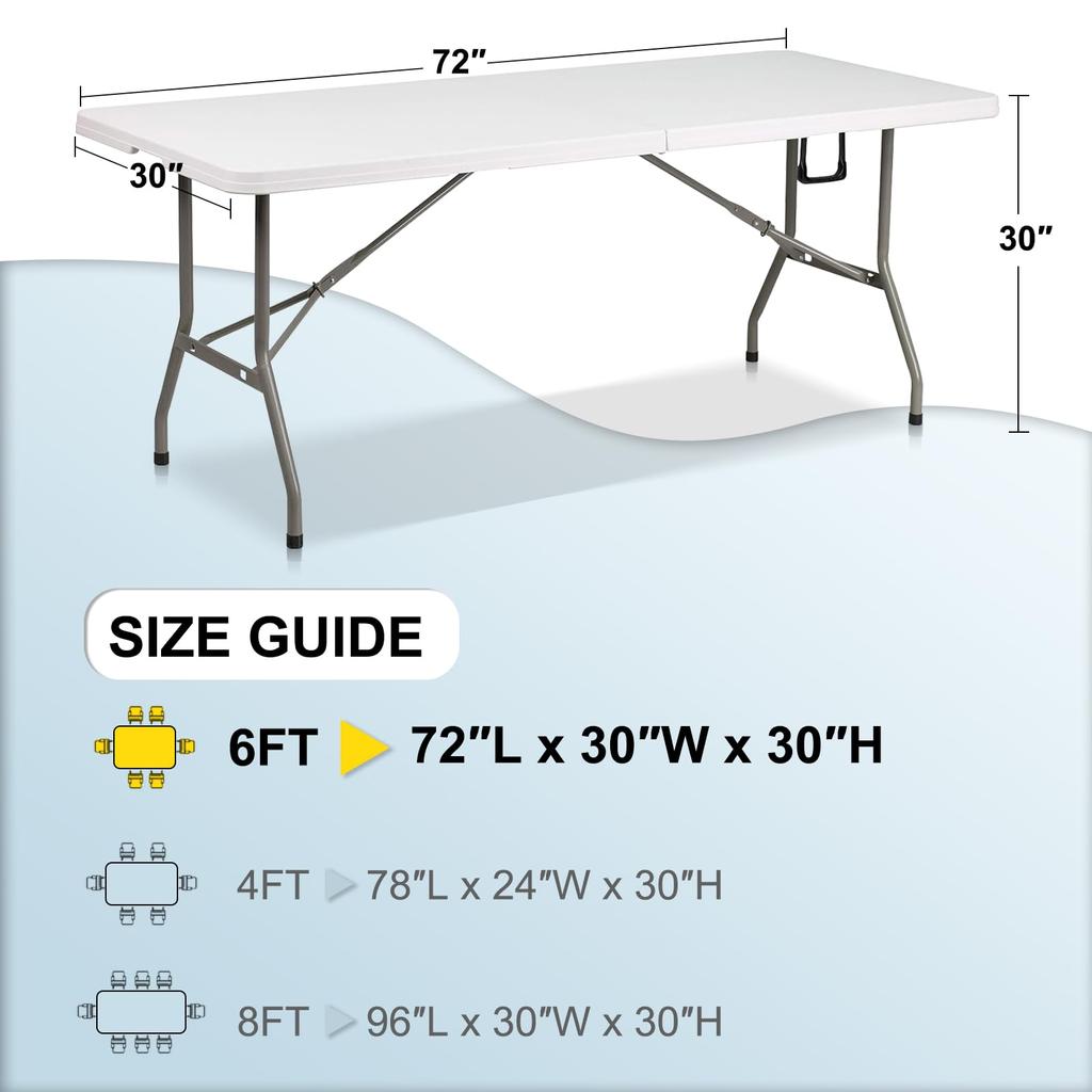 6FT Rectangle Tablecloth Table Cover for Rectangular Tables In Washable Polyester-Great for Buffet Table Parties Holiday Dinner