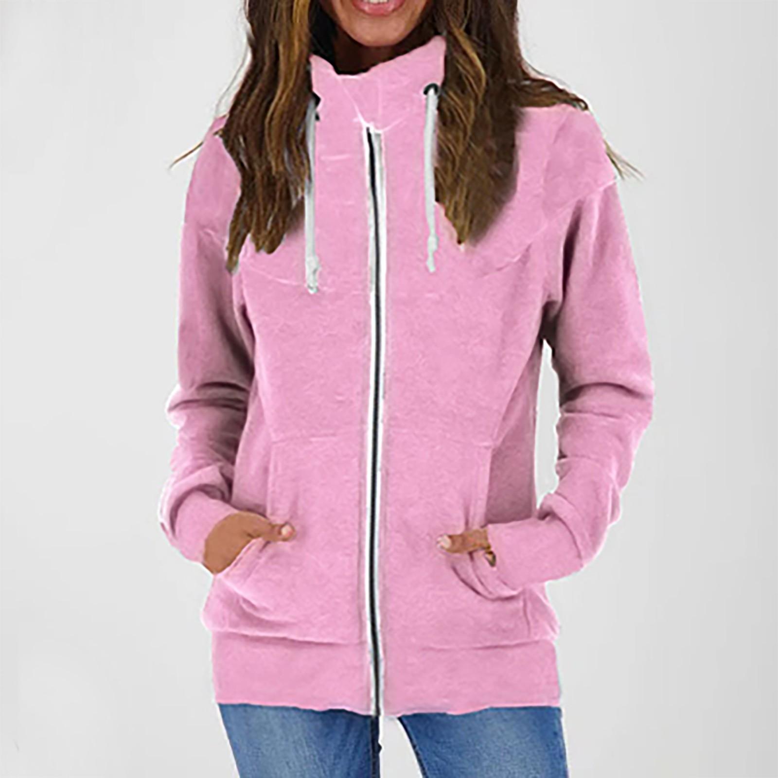 Женская повседневная однотонная флисовая водолазка со шнурком свитер-куртка XL 1827₽