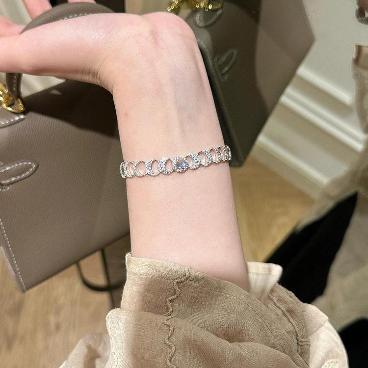 Douyin Blue Moonlight Designer Full Diamond High-end Bracelet Light Luxury Niche Exquisite Temperament Jewelry Women's Bracelet