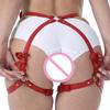 Sexy Lingerie Women'S Bowknot Leg Harness Faux Leather Buttocks Adjustable Suspenders Gothic Garter Thigh Sword Belt Seks