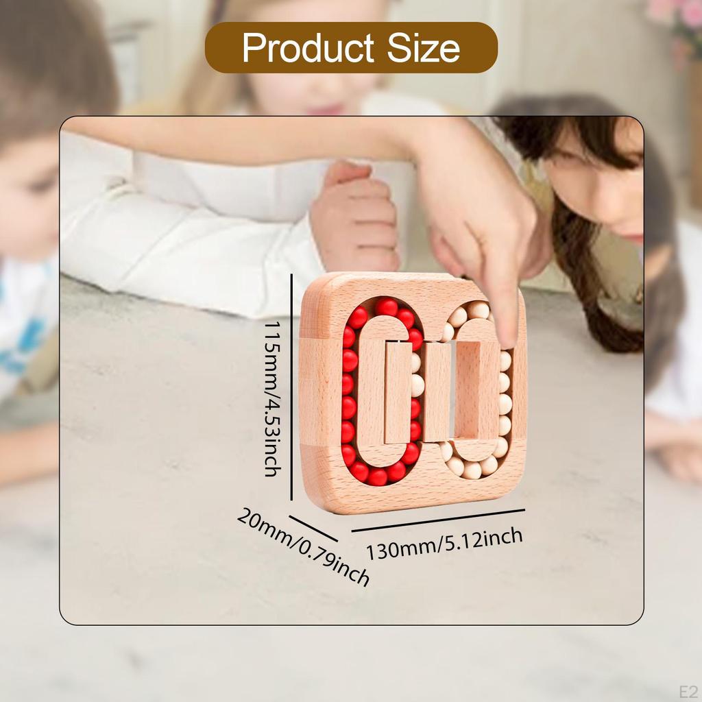 Wood Bean Cubes Toy Sensory Travel Game, Educational Wooden Puzzle Kids Puzzles Interactive for