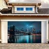 2D Brooklyn Bridge Backdrop, New York City Night Scene Background for Urban Themed Deco