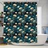 Seashell Jellyfish Blue Shower Curtain Waterproof Fabric Bathroom Decor with Hooks Ocean Life Print Home Decoration Gift for Her