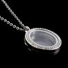 1pcs Alloy Pendant Magnet Locket Necklace Water Droplet Rectangle Heart Necklaces For Women Men DIY Photo Stainless Steel Chains