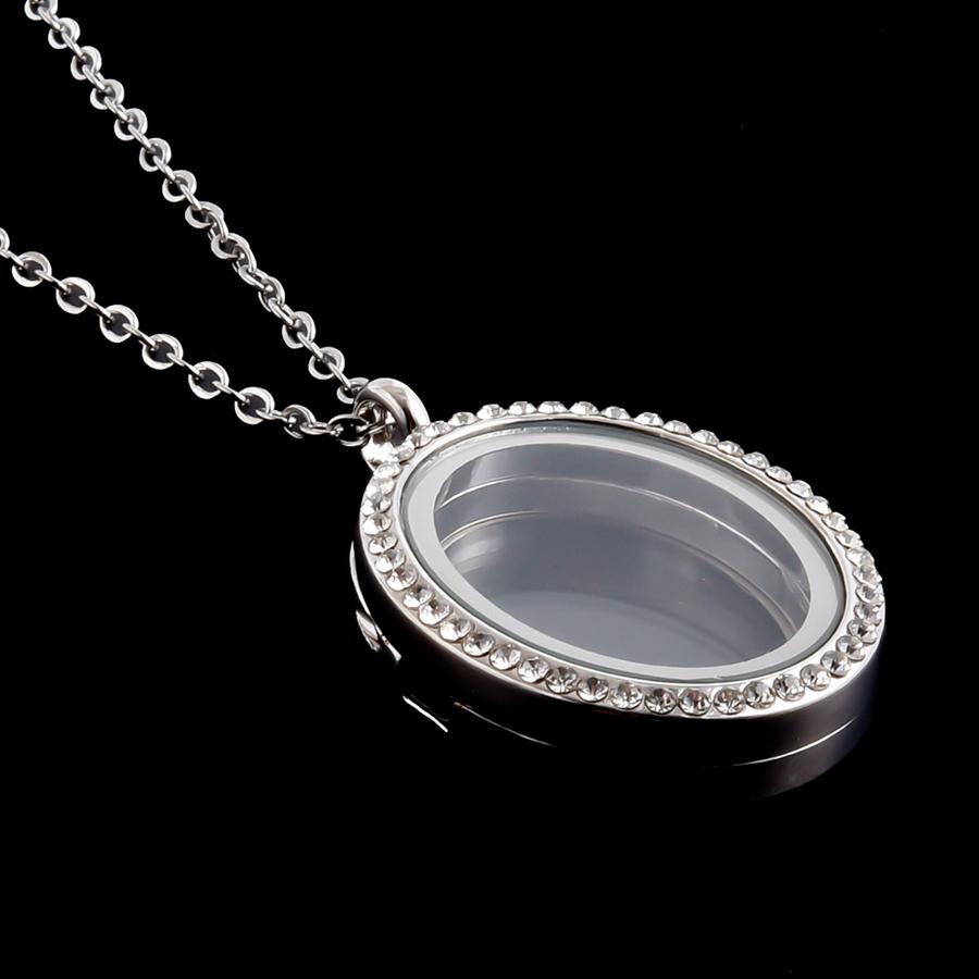 1pcs Alloy Pendant Magnet Locket Necklace Water Droplet Rectangle Heart Necklaces For Women Men DIY Photo Stainless Steel Chains